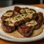Juicy Steak with Creamy Garlic Sauce