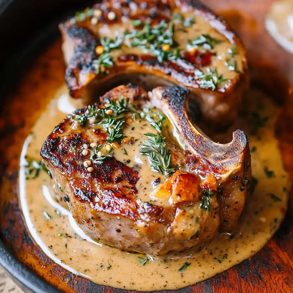 Lamb Chops with Mustard Thyme Sauce