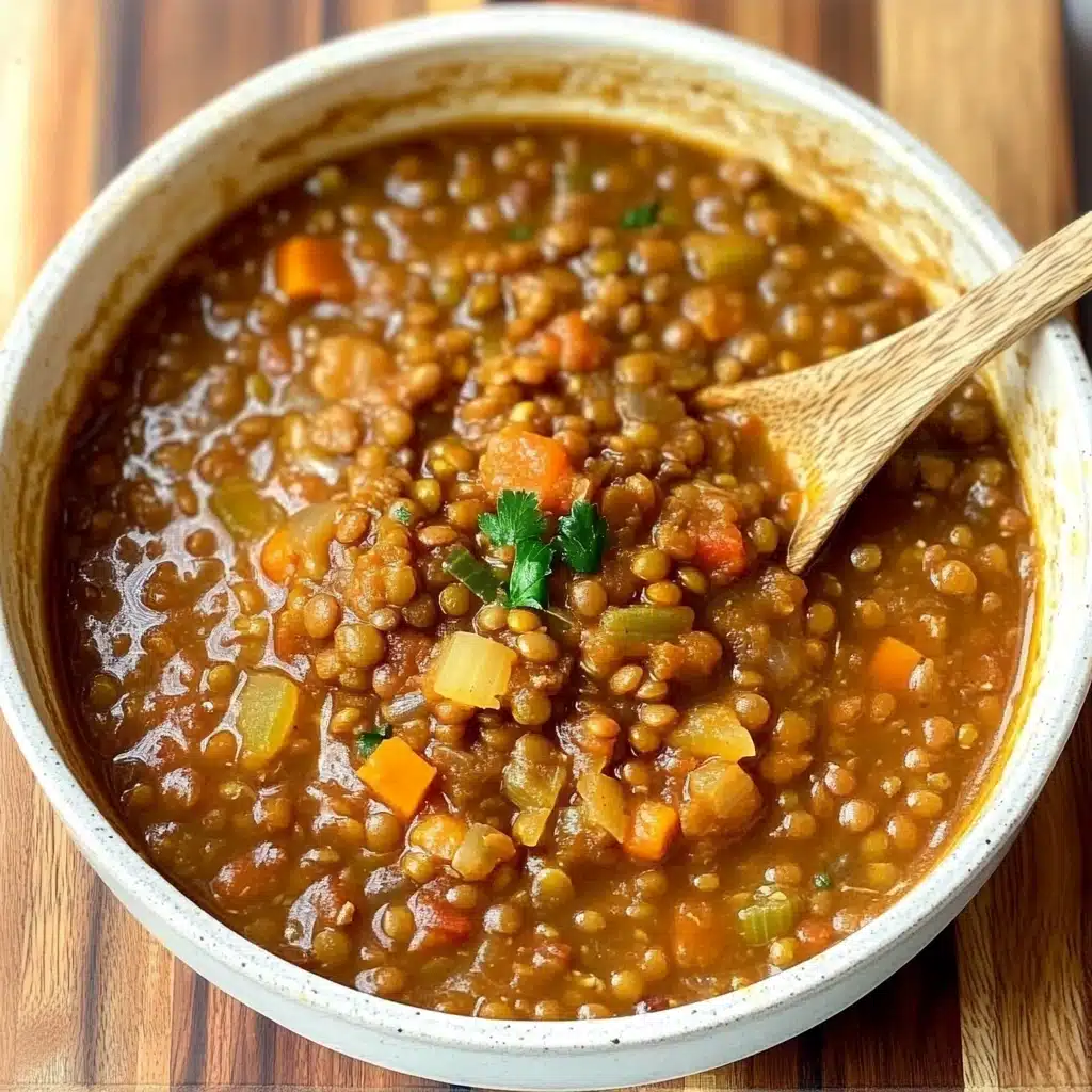 Lentil Stew Over Mashed Potatoes