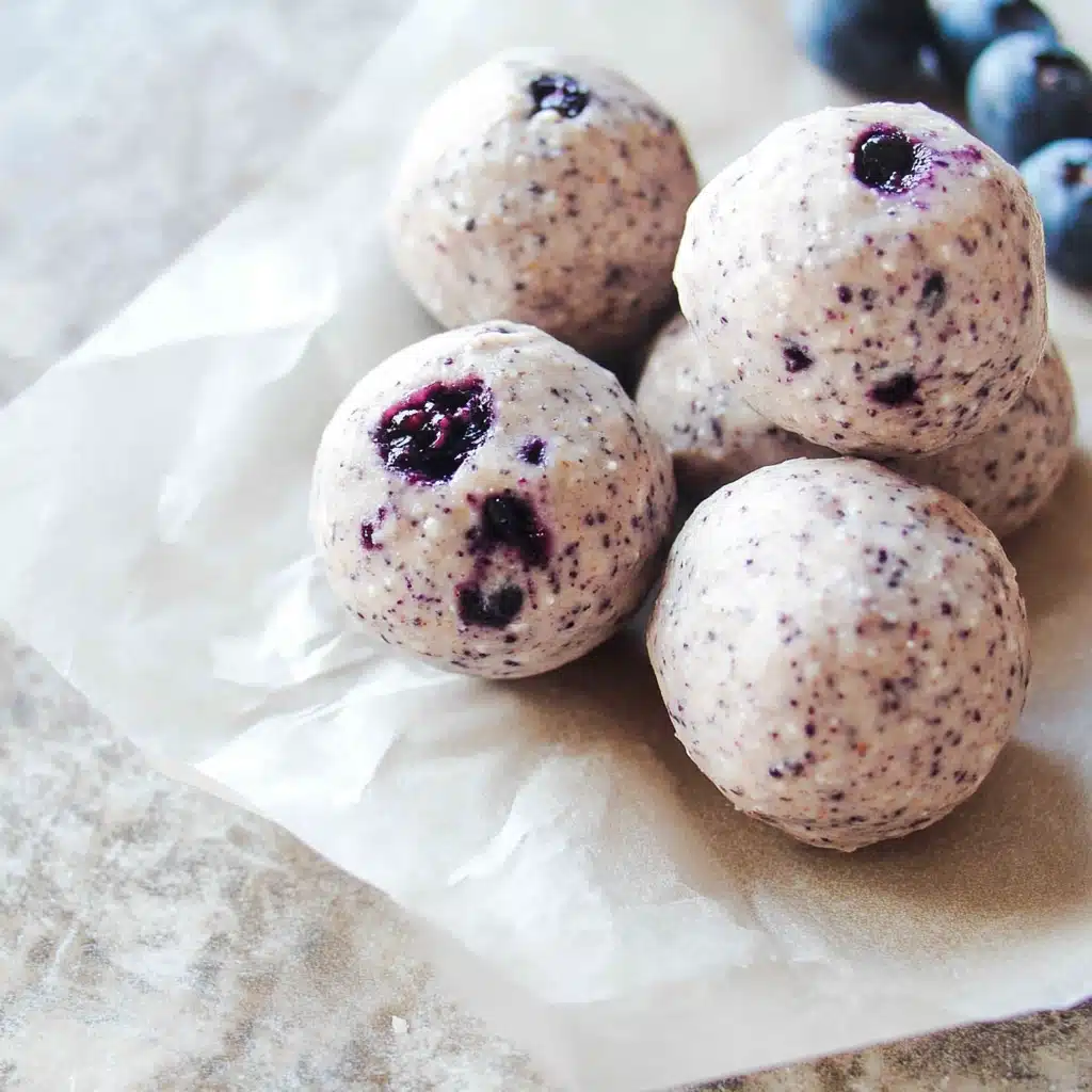 No-Bake Blueberry Cheesecake Protein Bites