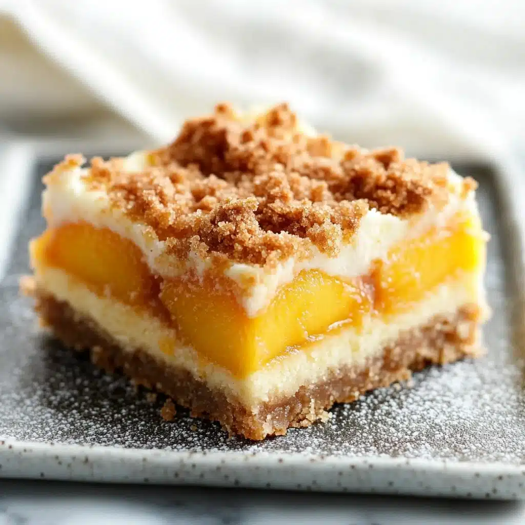 Peach Cobbler Cheesecake Bars