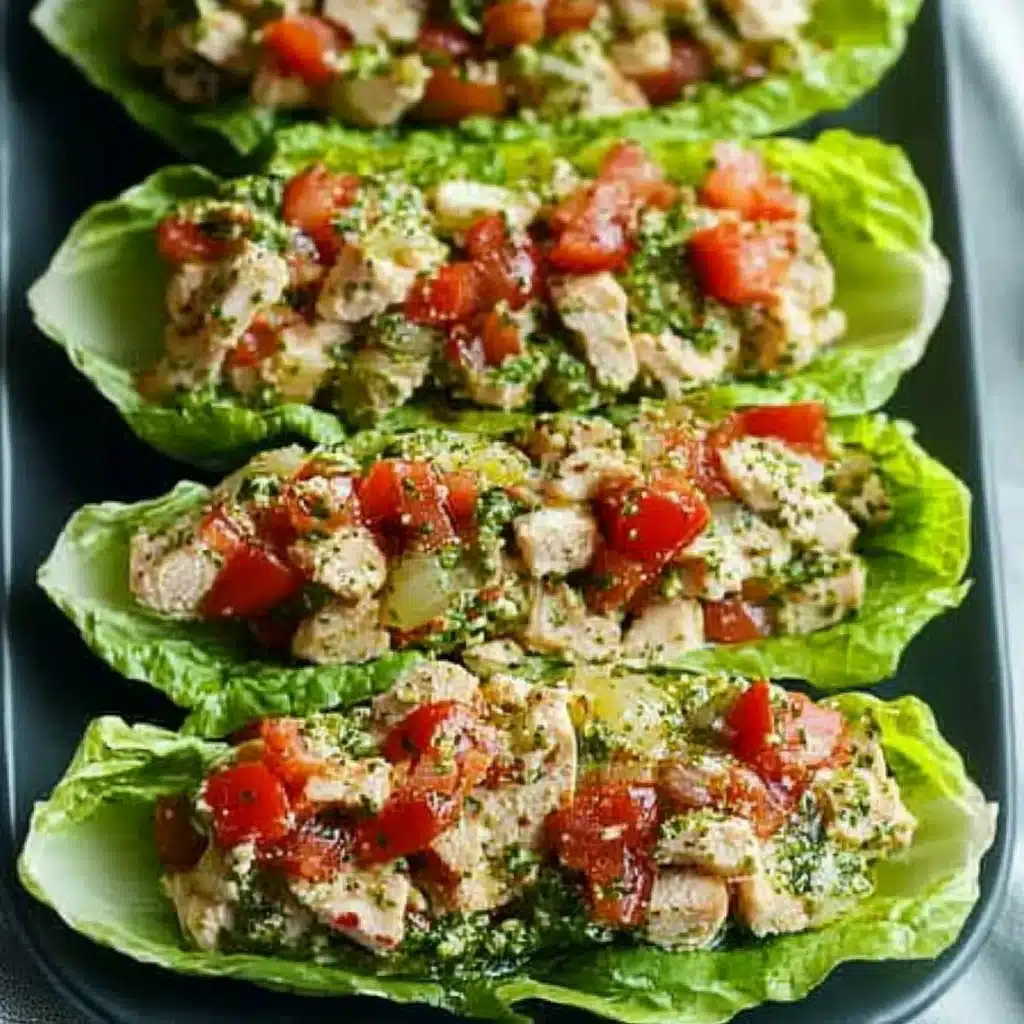 Pesto Chicken Lettuce Wraps