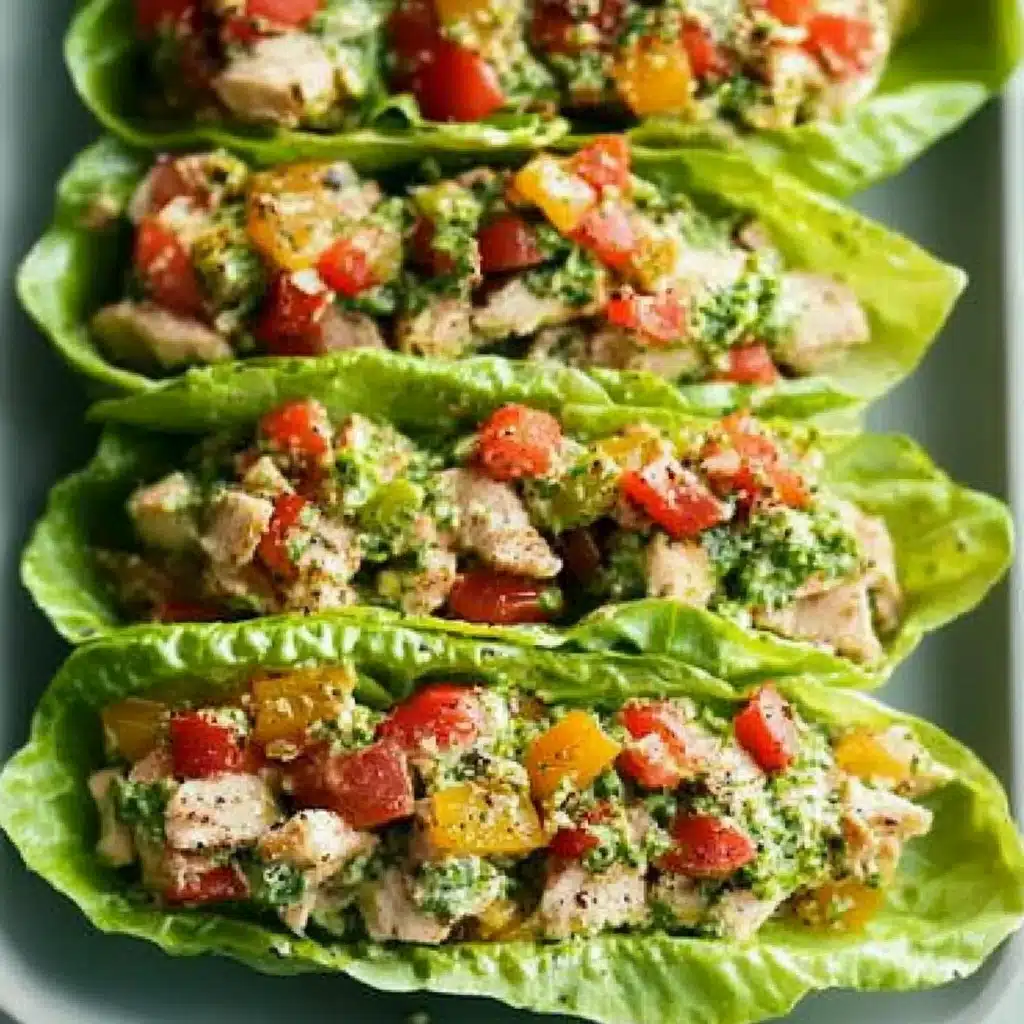 Pesto Chicken Lettuce Wraps