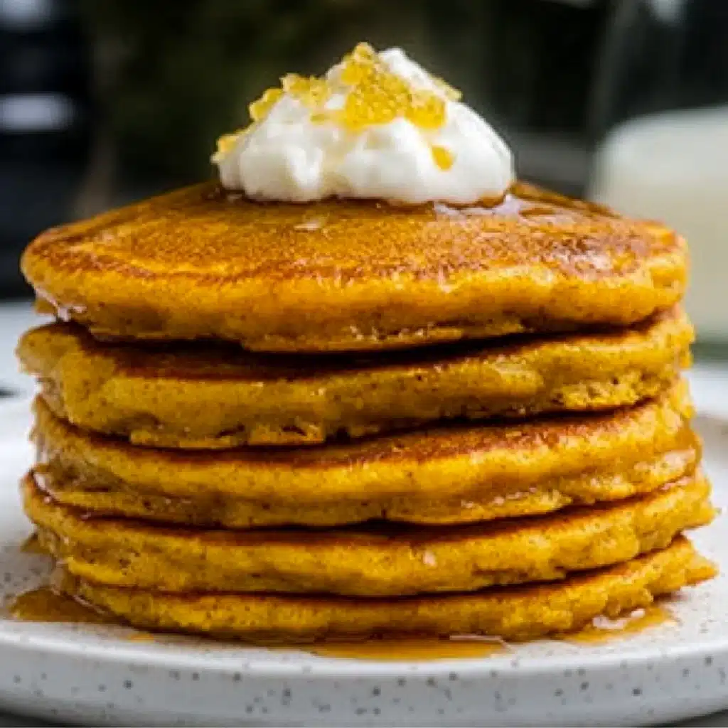 Pumpkin Greek Yogurt Pancakes