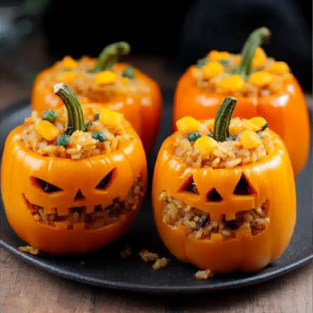 Shredded Chicken & Rice Stuffed Peppers