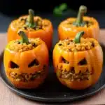 Shredded Chicken & Rice Stuffed Peppers