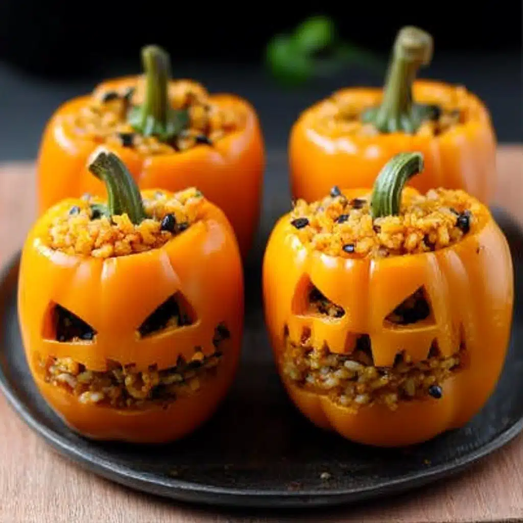 Shredded Chicken & Rice Stuffed Peppers