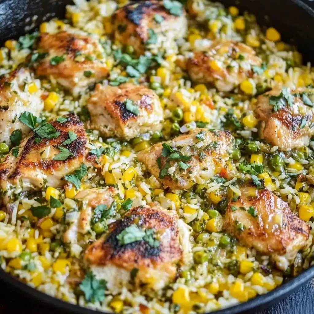 Salsa Verde Chicken & Rice Skillet