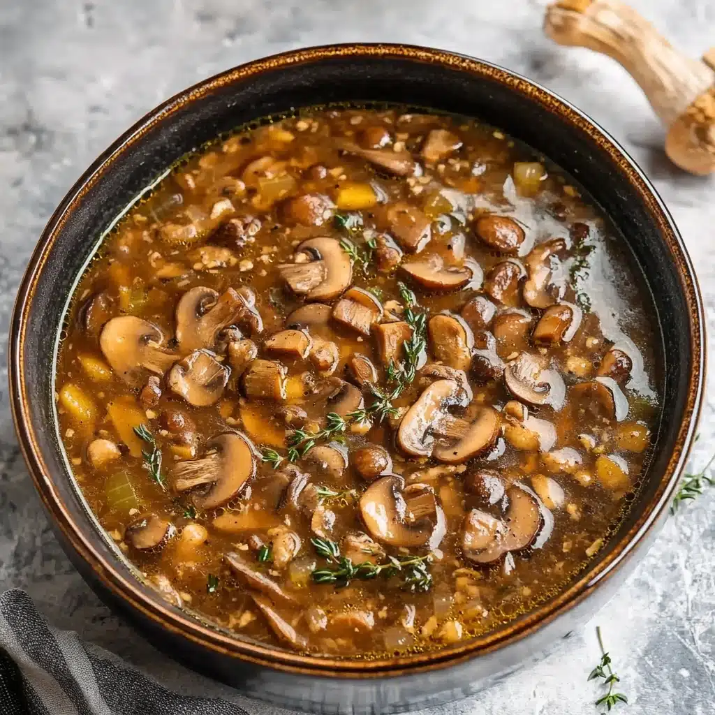 Steak and Ale Soup with Mushrooms