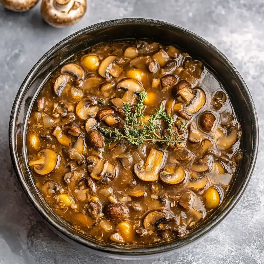 Steak and Ale Soup with Mushrooms