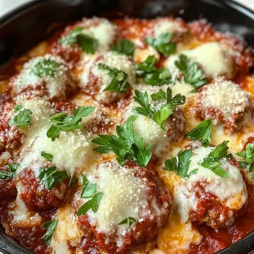 Keto Meatball Parmesan Casserole