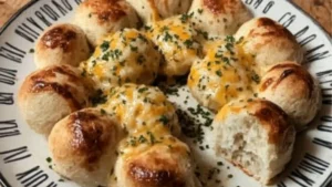 two plates filled with rolls covered in sauce and garnished with parsley on top