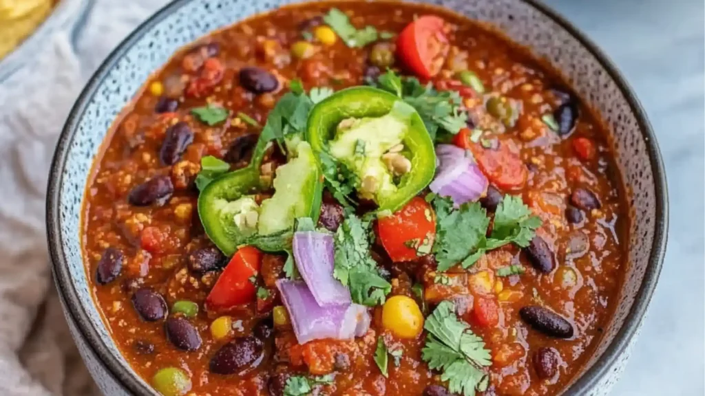 the best vegan chili recipe with avocado and rice