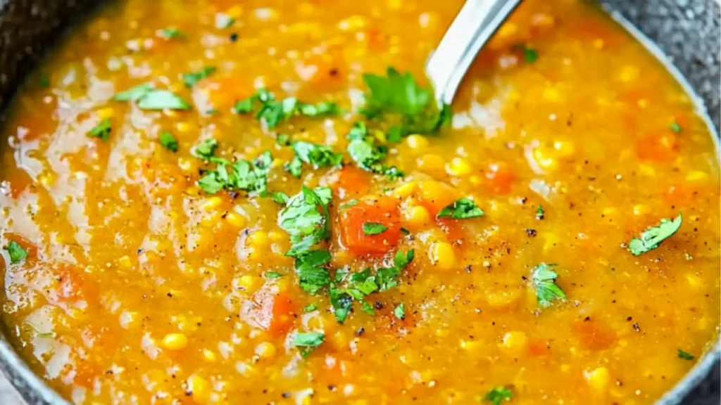 red lentil soup recipe that'll change your life with bread on the side