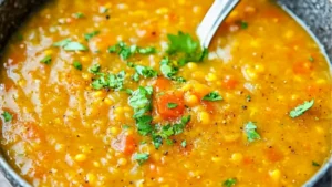 red lentil soup recipe that'll change your life with bread on the side