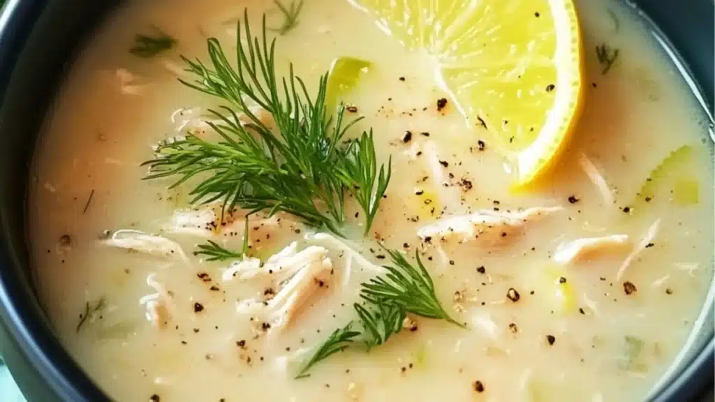 a spoon full of soup with some sort of meat and vegetable toppings in it