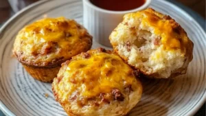 two muffins stacked on top of each other