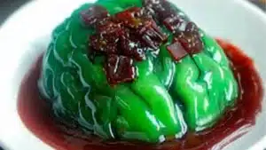 some purple jello dessert and the words zombie brain