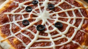 spider web pizza recipe is shown here