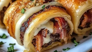 Garlic Butter Bacon Cheeseburger Rollups