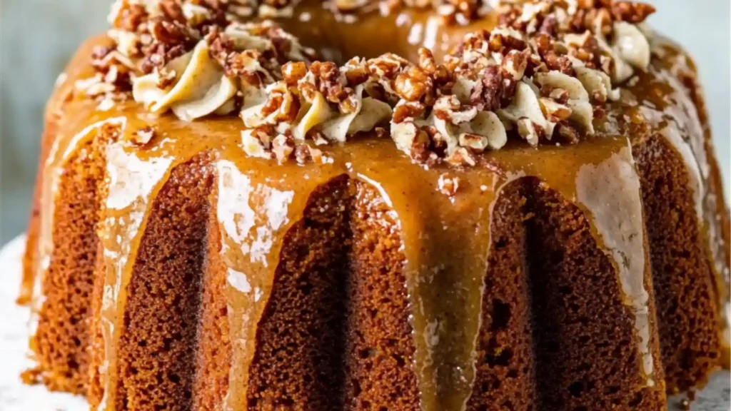 a piece of cake on a plate with the words southern sweet potato cake above it