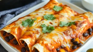 an enchiladas recipe is shown with the title
