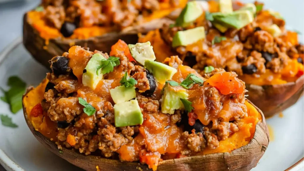 Image for High Protein Ground Turkey Stuffed Sweet Potato