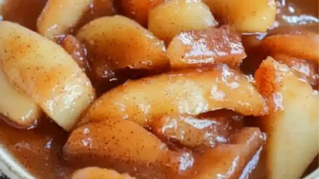 crockpot apples in a slow cooker with cinnamon butter