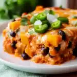 Black Bean and Butternut Squash Enchilada Casserole