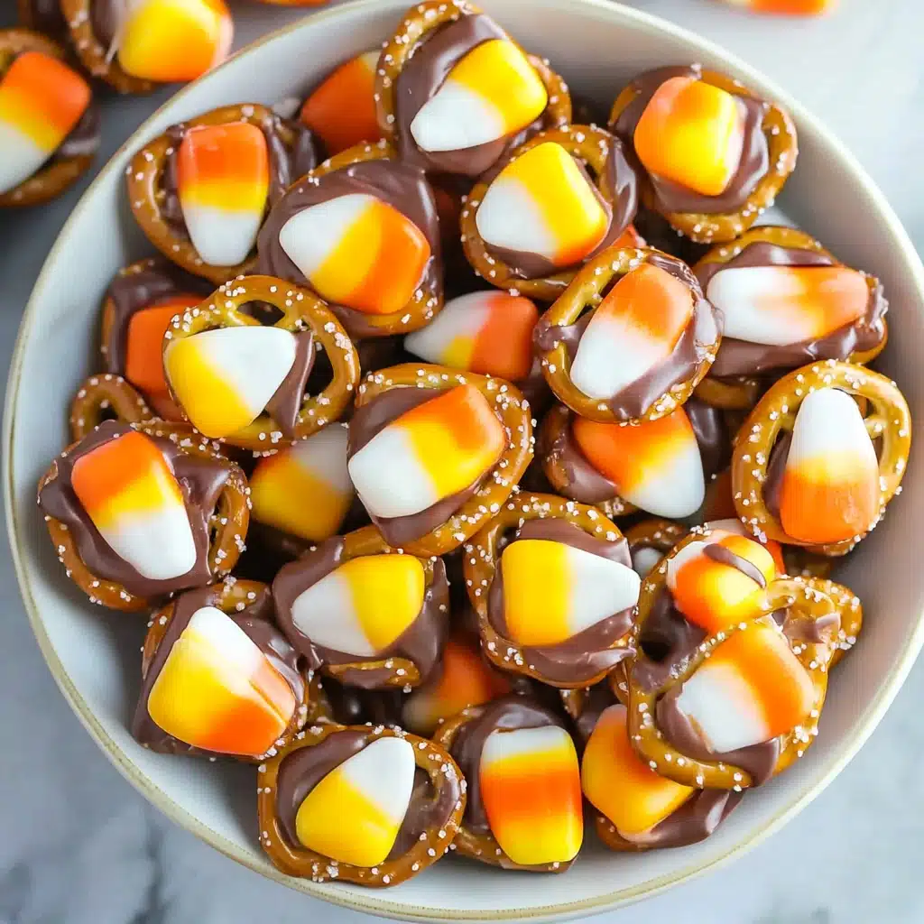 Candy Corn Pretzel Bites