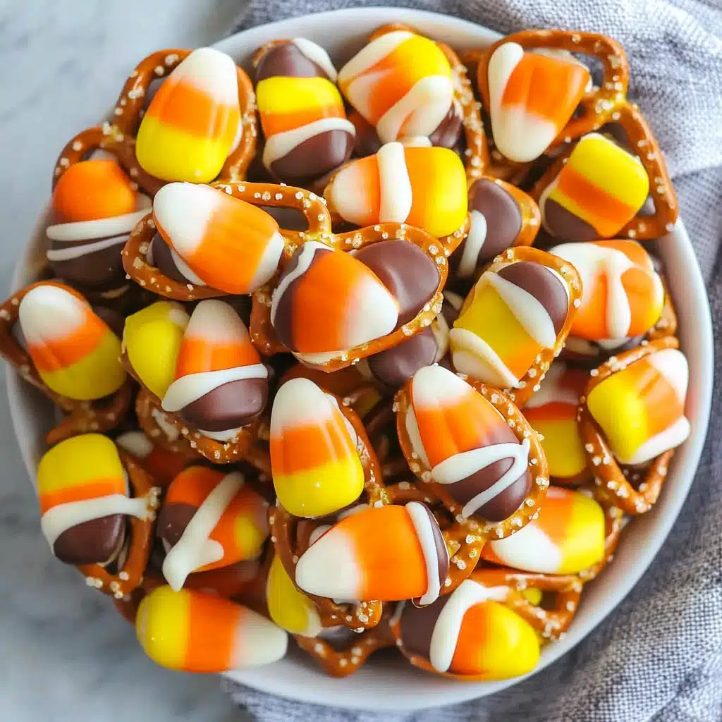 Candy Corn Pretzel Bites