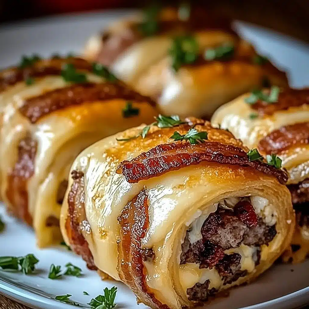 Garlic Butter Bacon Cheeseburger Rollups