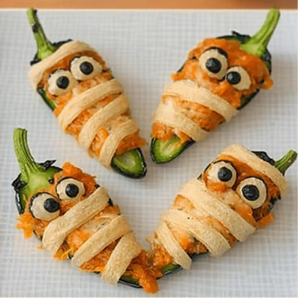 Halloween Jalapeño Popper Mummies