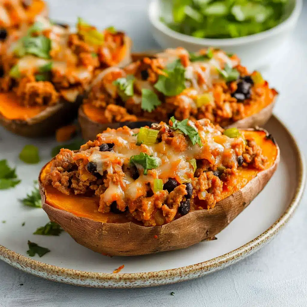 Ground Turkey Stuffed Sweet Potato