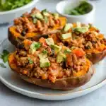 Ground Turkey Stuffed Sweet Potato