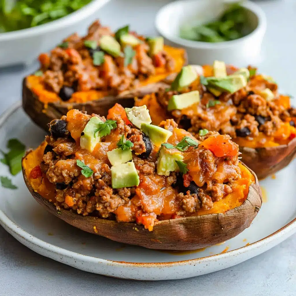Ground Turkey Stuffed Sweet Potato