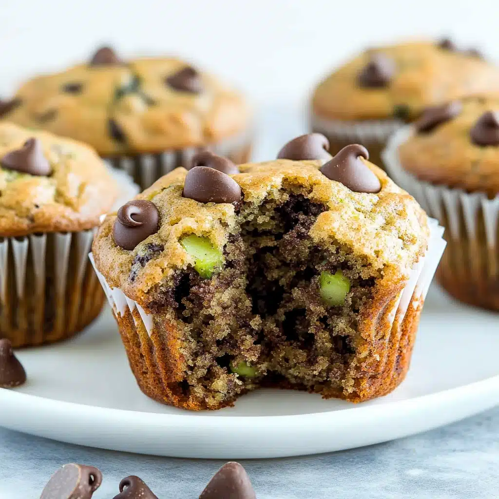 Moist Chocolate Chip Zucchini Muffins