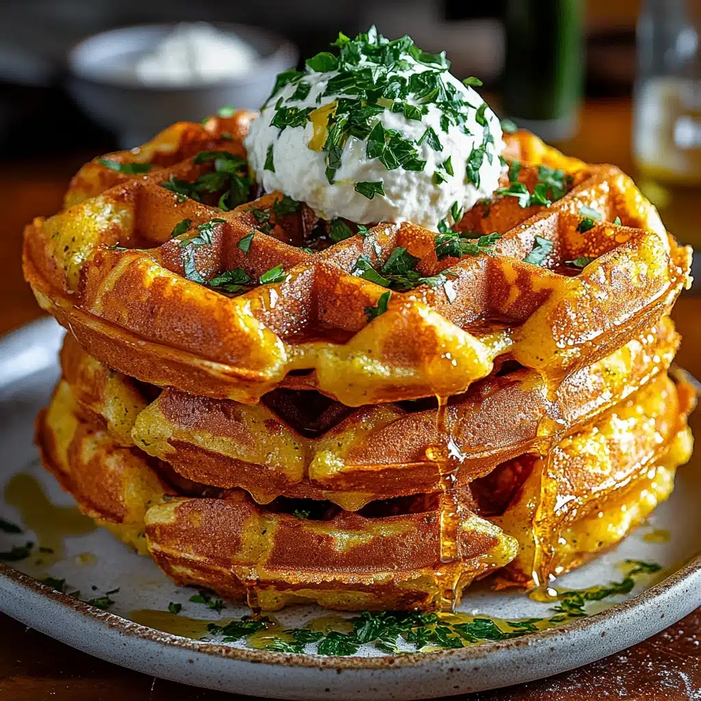 Spicy Cheddar Jalapeño Cornbread Waffles