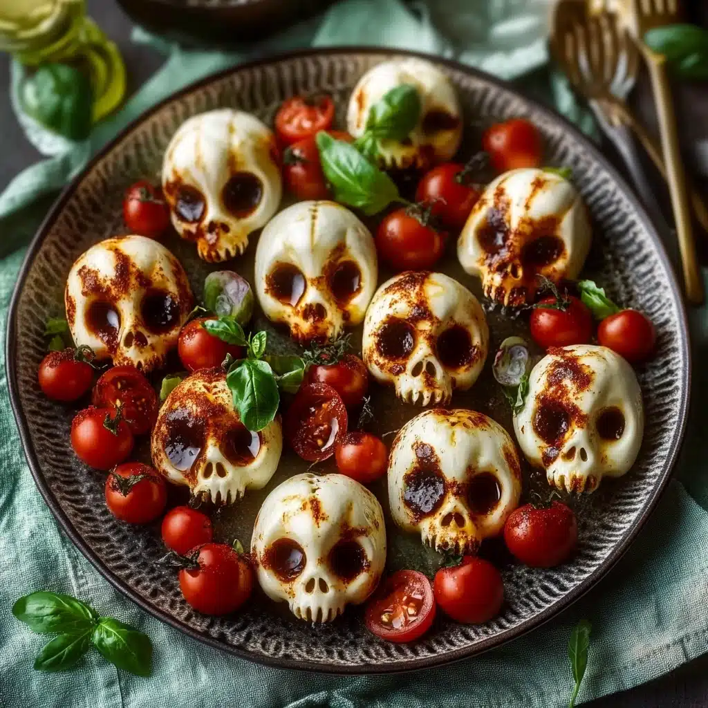 Spooky Mozzarella Skulls