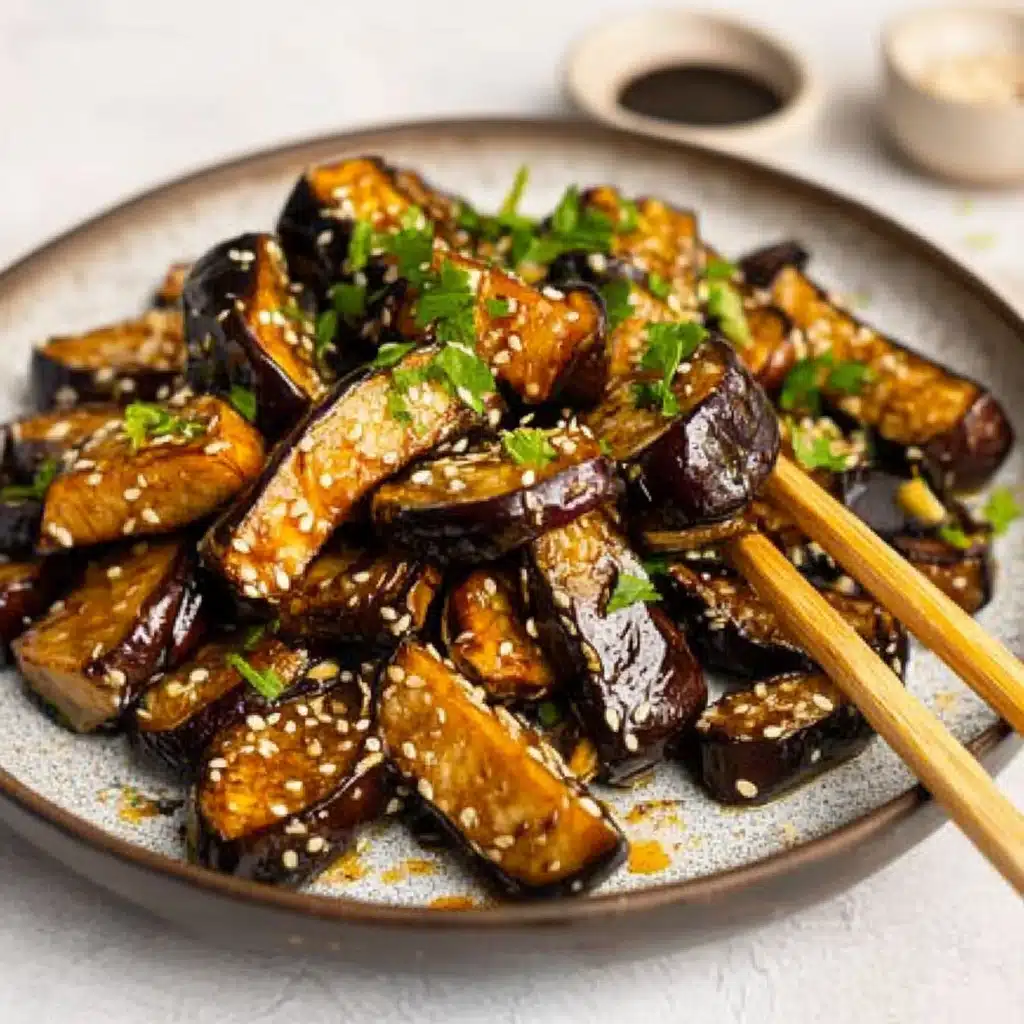 Sticky Garlic Eggplant