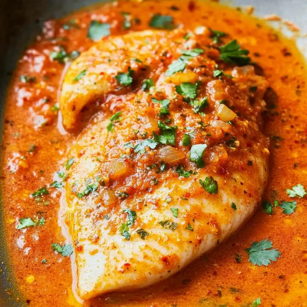Tilapia in Creamy Roasted Pepper Sauce
