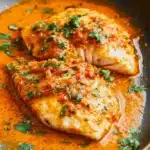 Tilapia in Creamy Roasted Pepper Sauce