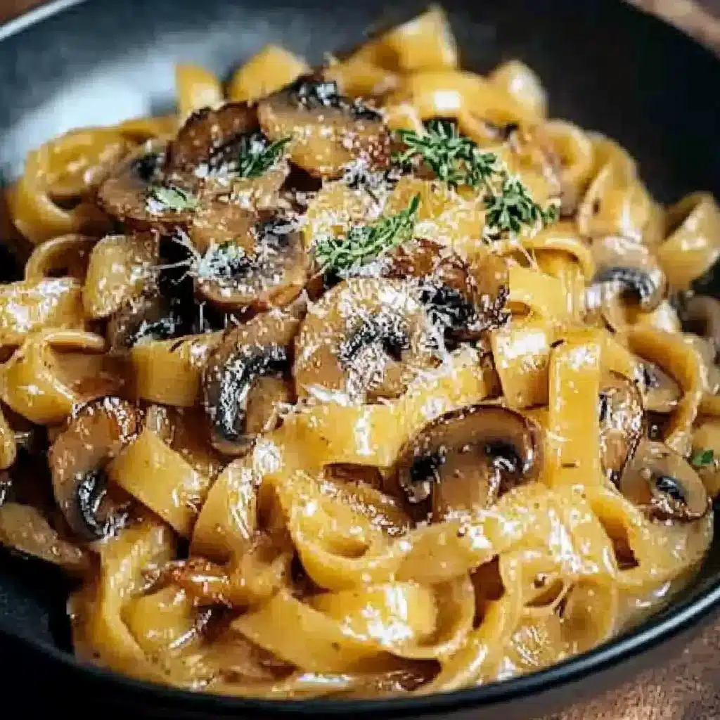 Caramelized Leek and Mushroom Gruyere Pasta