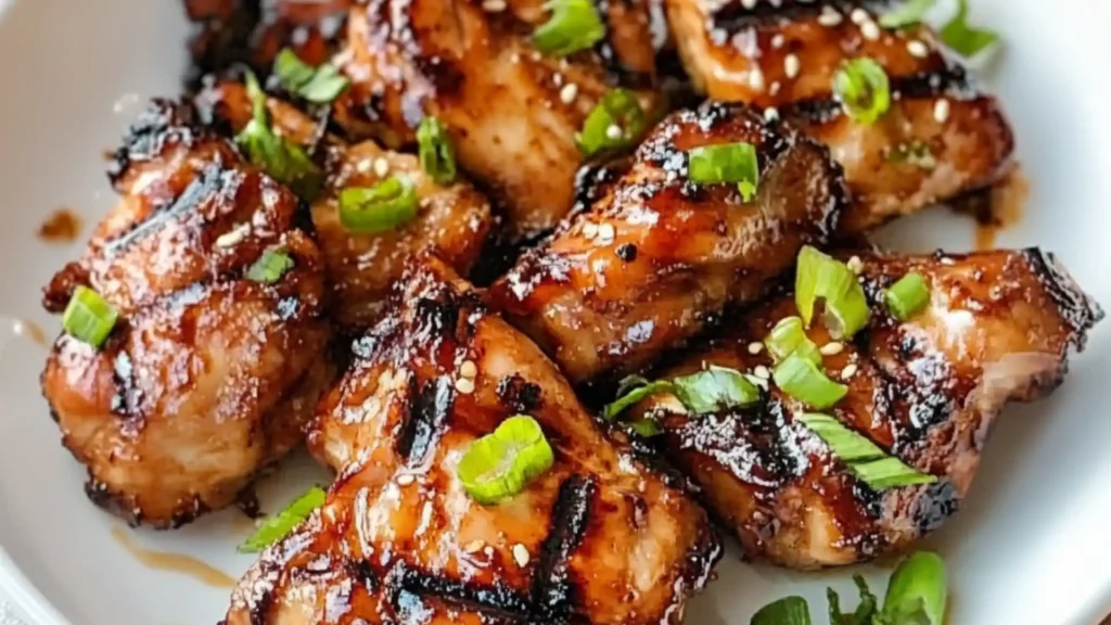 sweet hawaiian teriyaki chicken in a skillet with the title overlay that reads, sweet hawaiian teriyaki chicken