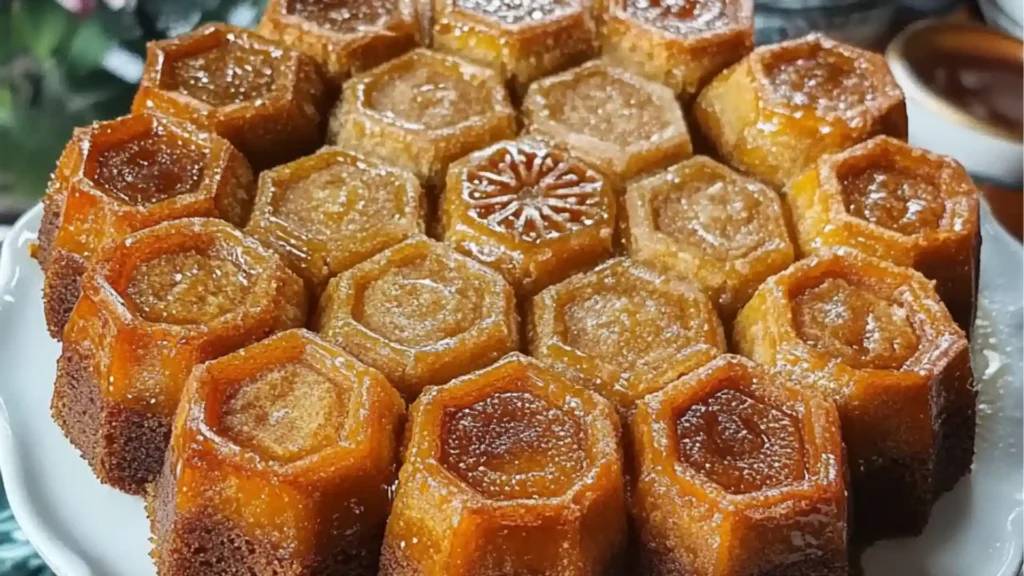 some kind of cake sitting on top of a cutting board surrounded by flowers and greenery