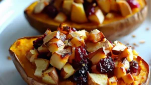 cranberry apple twice baked sweet potatoes