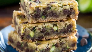 Gooey chocolate chip zucchini bars perfect for a sweet and sneaky veggie dessert