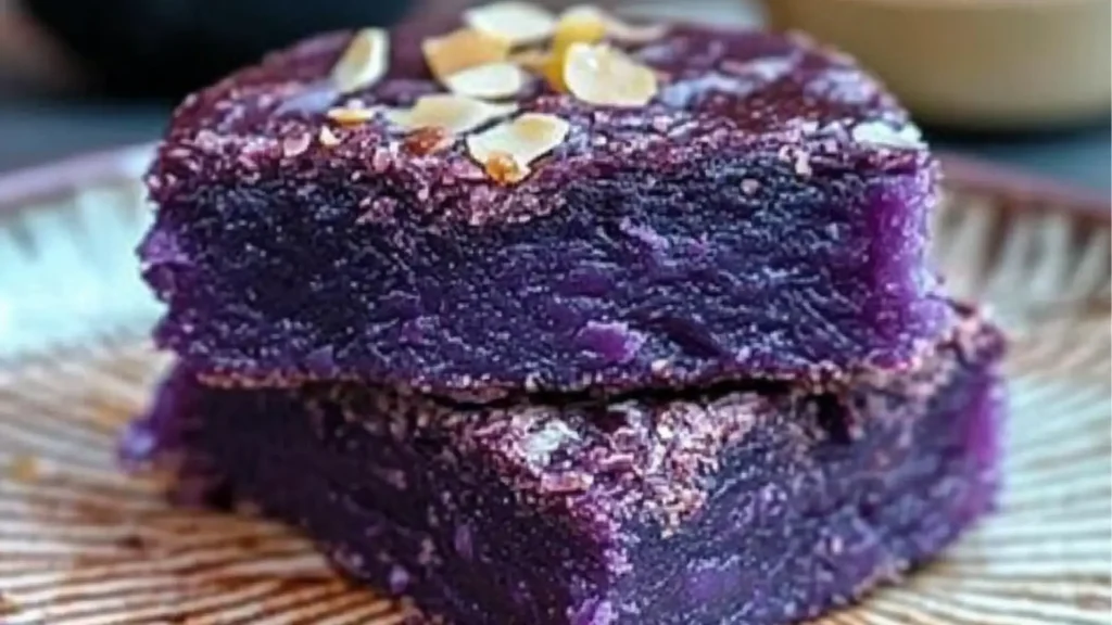 Easy Ube Butter Mochi with rich purple yam flavor