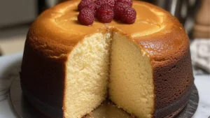 a cake sitting on top of a pan covered in icing