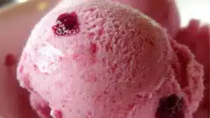 bowl filled with cranberry ice cream